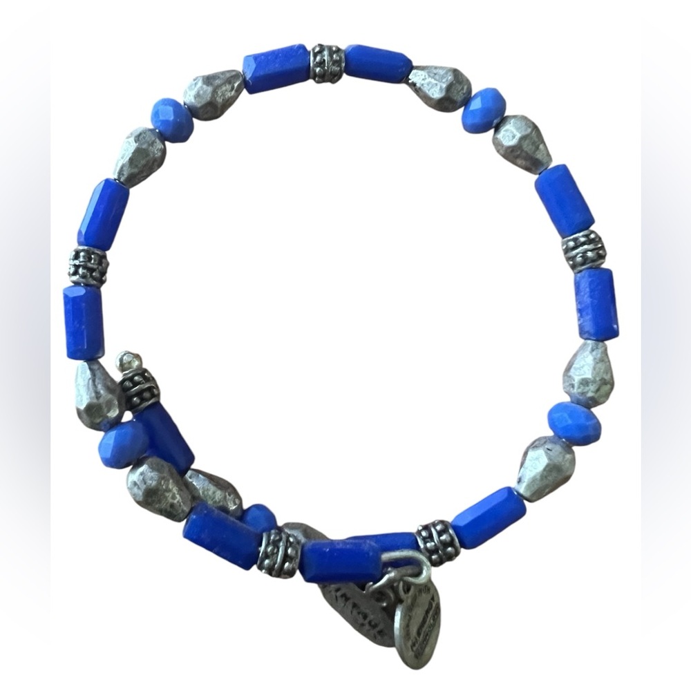 Alex and Ani Blue Beaded Wrap Vintage 66 Sixty six Bracelet
